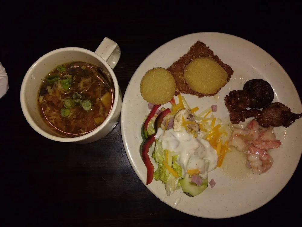 Hot and Sour Soup Scallops Fried Fish Shrimp Salad